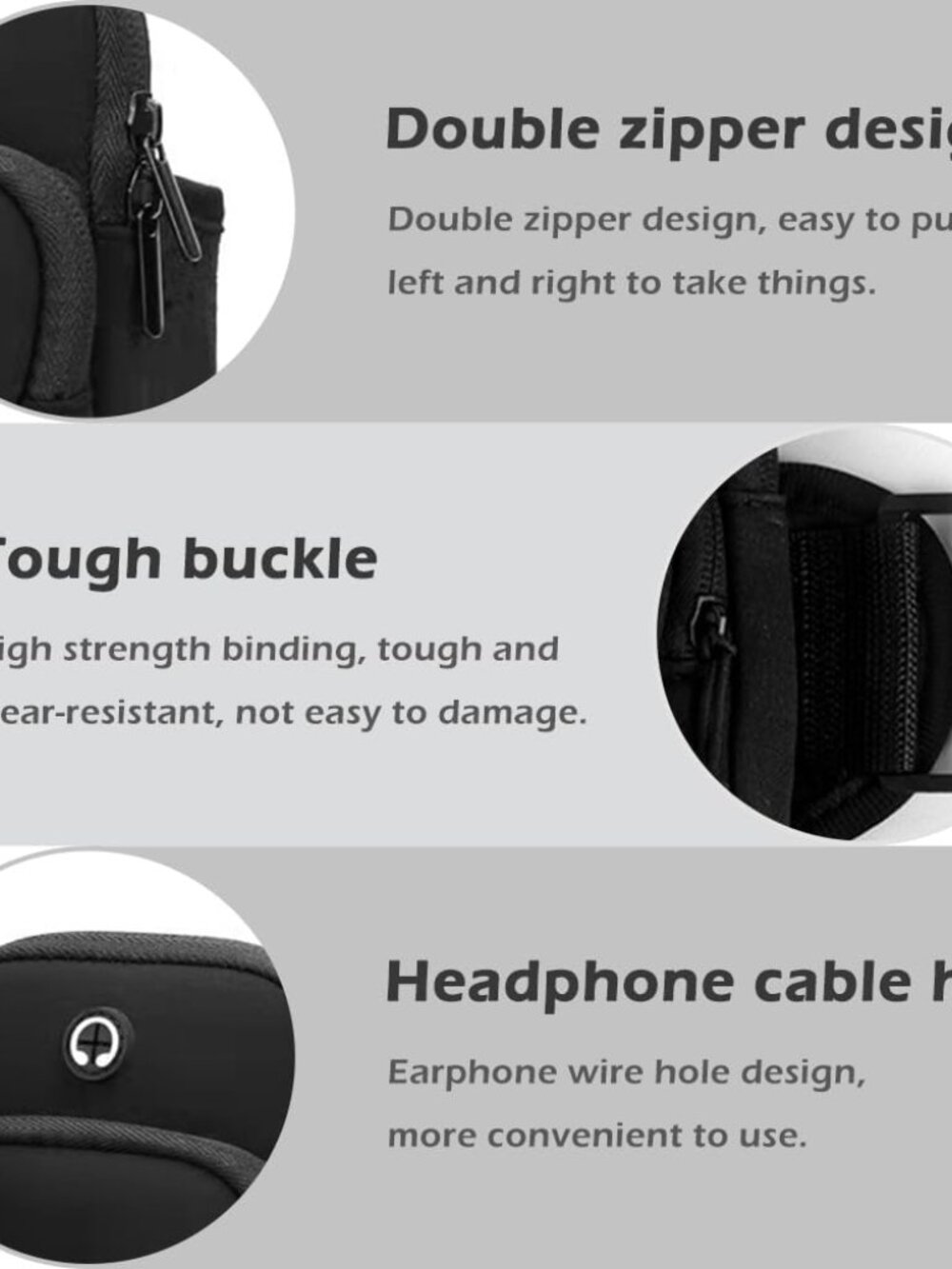 Phone Holder for Running, Walking, Workout, Under 7 in Armband Smartphone Holder - Picture 7 of 9
